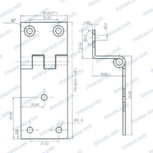 BISAGRAS INOX EN "L" 50 x 131 mm