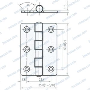 BISAGRAS INOX RECTANGULARES SIMETRICAS 35 x 50  mm