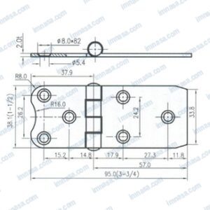 BISAGRAS INOX 95 x 38 mm