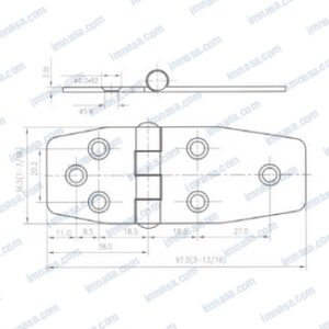 BISAGRAS INOX ASIMETRICAS 40 x 97 mm