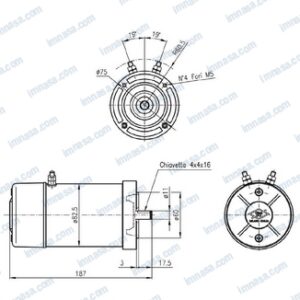 MOTOR 12V 600W PARA RAY-OBI 2 TERMINALES CIMA 1915