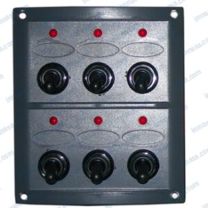 PANEL ELECTRICO 6 BOTONES 4-1/4" NEGRO CON LEDS
