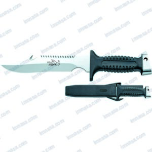 CUCHILLO SUBMARINISMO NEGRO HOJA 19 cm MAC COLTELLERIE