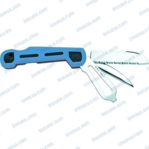 CUCHILLO AZUL NEGRO ABREGRILLETE/PUNZON MAC COLTELLERIE