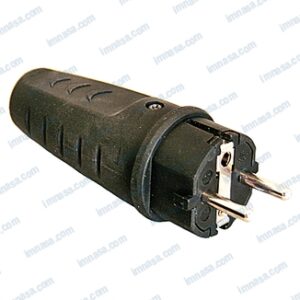 CLAVIJA ELEC GOMA MACHO NEGRA 3PIN IP44