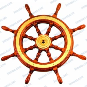 RUEDA TIMON MADERA CON ARO EMBELLECEDOR CENTRAL EN LATON SAVORETTI ARMANDO