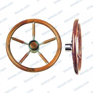 RUEDA TIMON MADERA CON RADIOS Y EMBELLECEDOR CENTRAL EN MADERA/INOX SAVORETTI ARMANDO