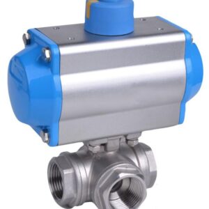 ACTUADOR SIMPLE EFECTO CON VALVULA BOLA 3 VIAS T INOX