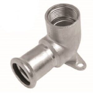 CODO TUBO 90º HEMBRA CON FIJACION PRESS INOX