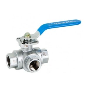VALVULA 3 VIAS LATON PASO T PLETINA ISO-5211