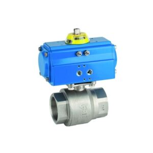 VALVULA DE BOLA 2 PIEZAS INOX CON ACTUADOR DOBLE EFECTO